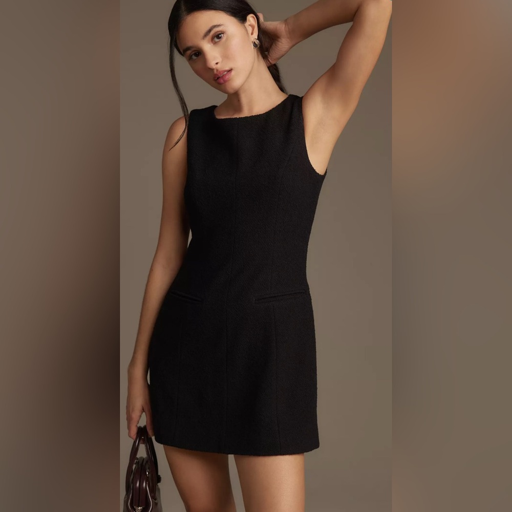 Reformation Citron Sleeveless Tweed Mini Dress